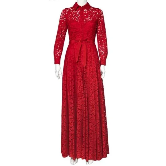 strapless open back dress Red Off Shoulder Maxi Dress with Lace Top